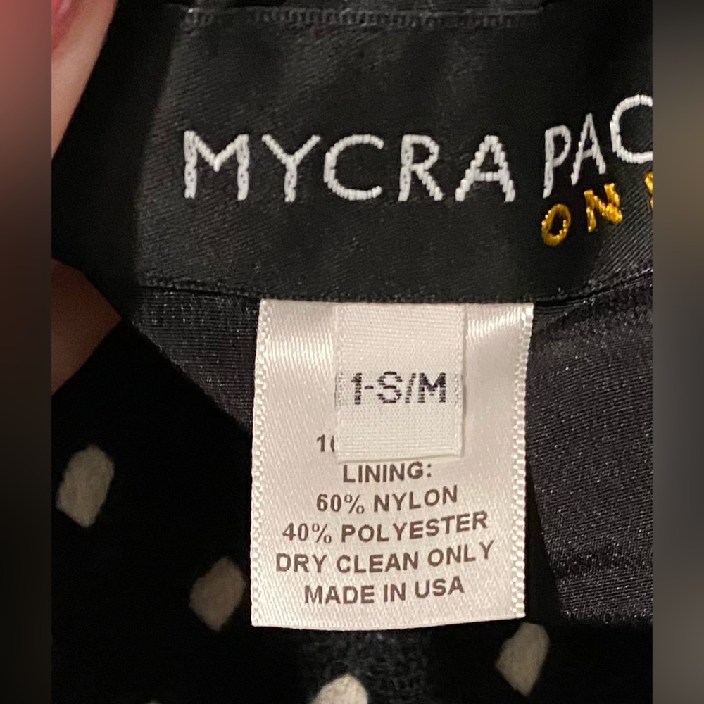 Mycra Pac Reversible Black Nylon/Black and White Wool Jacket S/M - Picture 2 of 9